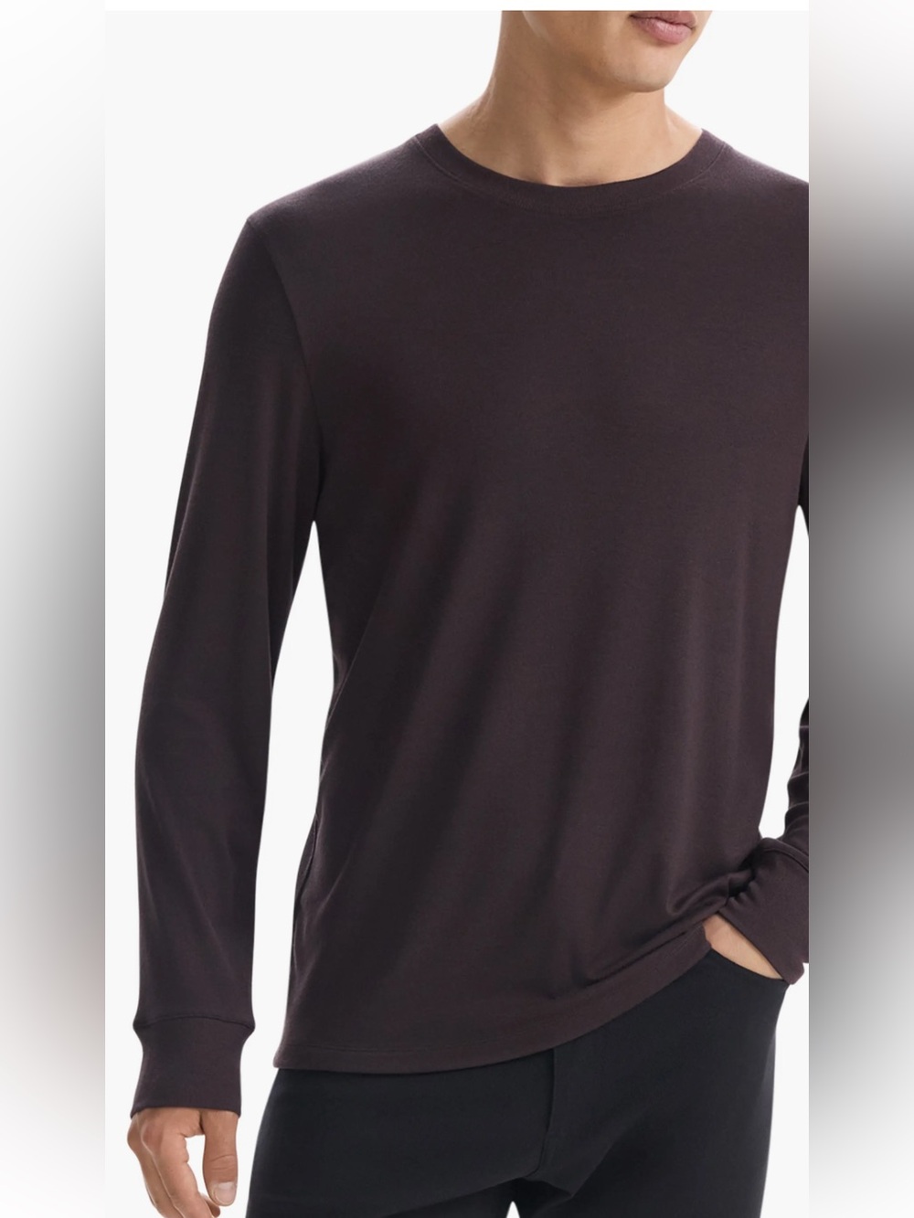 Theory Men's Long-Sleeve Crewneck Shirt - Dark Black XL. Great shape
